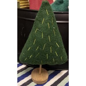 Wondershop Target 10" Felt Fabric & Wood Christmas Tree Figurine, Holiday Decor